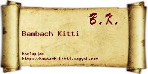 Bambach Kitti névjegykártya